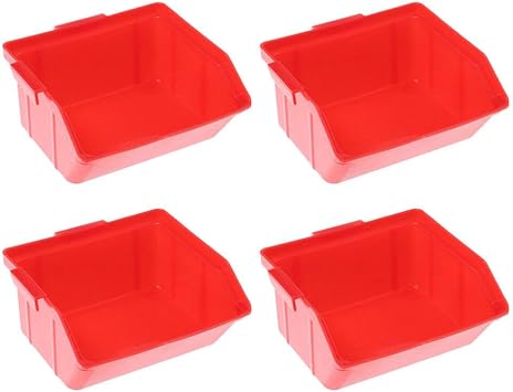 VILLCASE 4pcs Stackable Warehouse Storage Bins Tool Organizer for Efficient Component Storage for Home Vehicle and Outdoor Maintenance