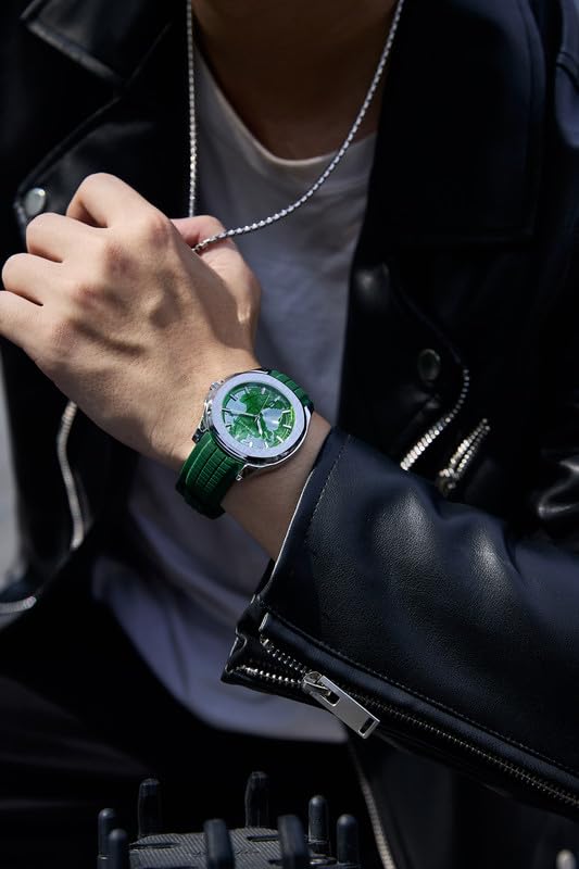 Image of Giordano Stylish World Map Design Analog Watch for Men with Silver Case Round Dial, Textured Silicone Strap, Water Resistant and Date Display Function - GZ-50147