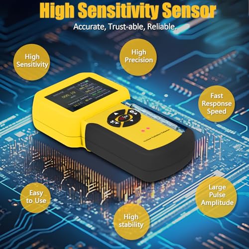 HOLDPEAK Geiger Counter, Rechargeable Nuclear Radiation Detector with LCD Display, Beta, Gamma & X-ray Detection, 5 Measurement Units, Includes Radiation Dosimeter, Humidity, Temperature Monitor