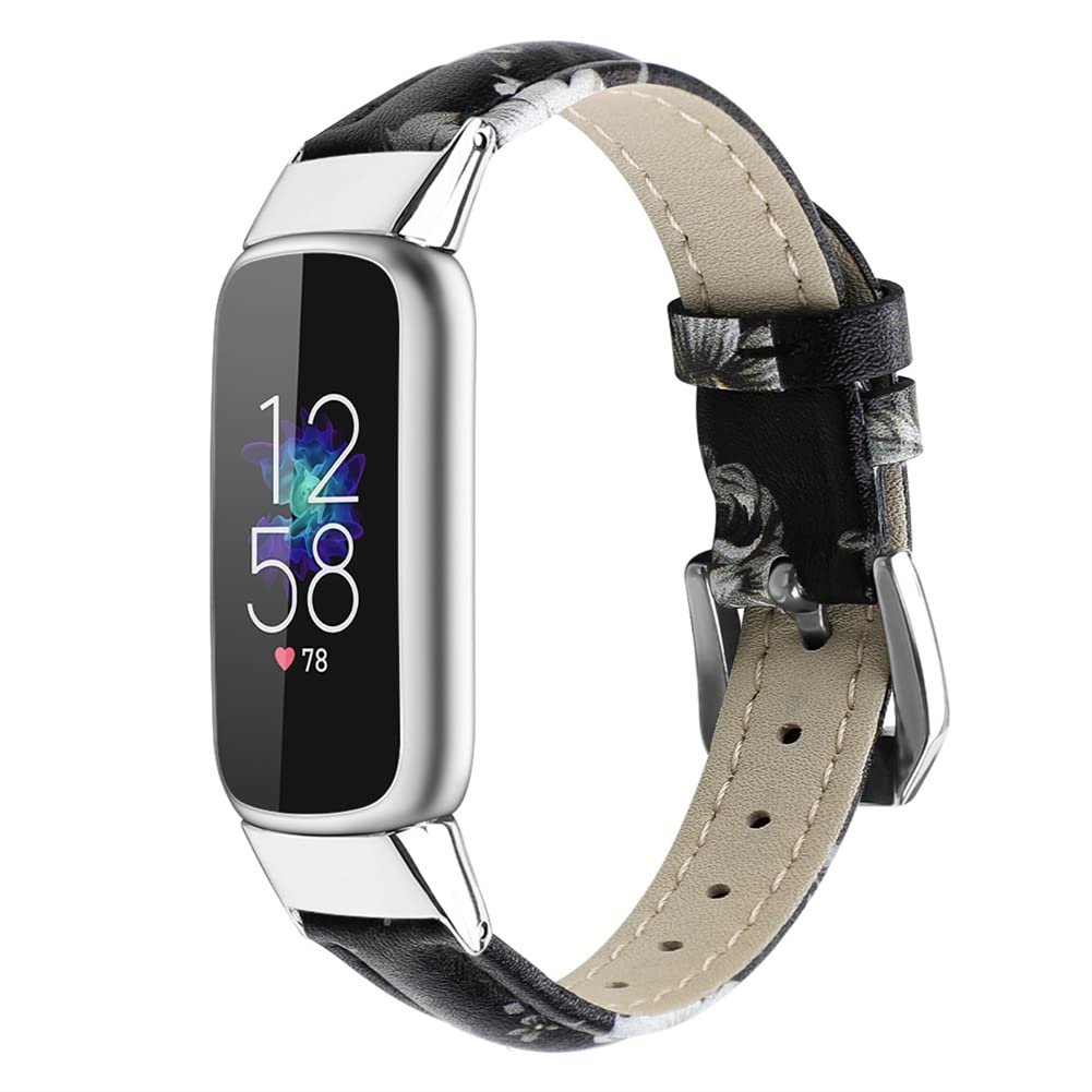 Tyogeephy Leather Strap Compatible with Fitbit Luxe Strap, Classic Replacement Leather Straps Compatible with Fitbit Luxe Strap