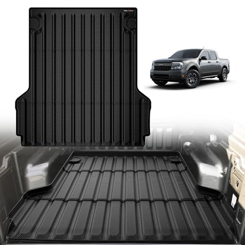 Image of TripleAliners Truck Mat Compatible with 2022-2026 Ford Maverick Hybrid & Gas 4.5FT Accessories, Truck Bed Mat Heavy Duty Custom Fit All Weather Protection TPE Pickup Liner