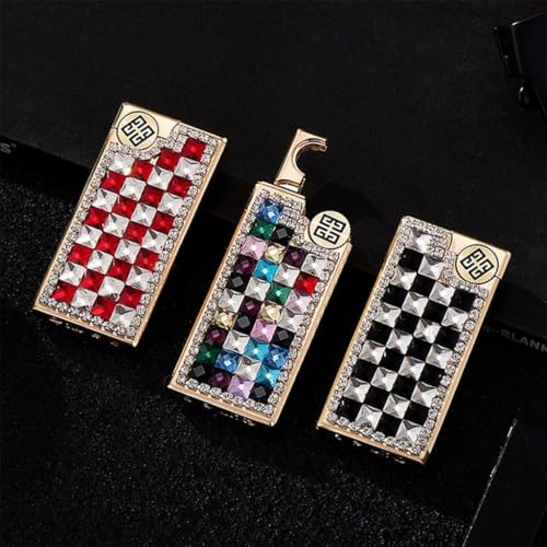 Encendedor portátil con diseño incrustado de rhinestones miniatura 5