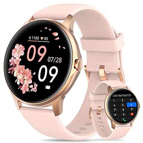 Gydom Smartwatch Damen mit Telefonfunktion 150 Zifferblatt Rund Fitnessuhr,...