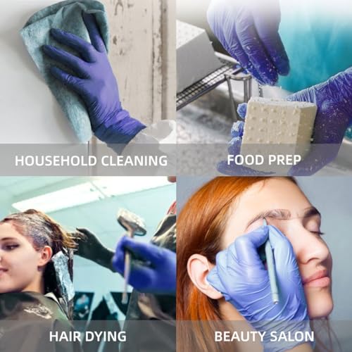 Image of adbeni Nitrile Gloves | Disposable & Powder Free | Premium | for Food Handling, Lab Work, Medical Examination, Kitchen, Cleaning, Cooking, Salon, Spa, Gardening, Industrial, Travel & Grooming