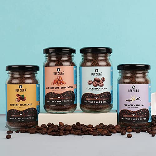 Image of Bevzilla Instant Coffee Powder French Vanilla Flavour - 150 Grams | 100% Premium Arabica Beans | Hot & Cold Coffee| Best Coffee| Premium Coffee| Strong Coffee | Makes 80 Cups (Pack Of 2)