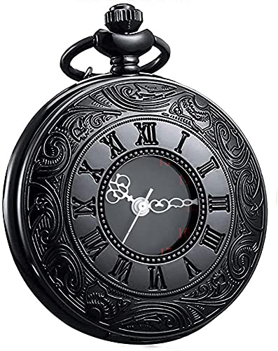 ليم فيش ساعة جيب كوارتز بأرقام رومانية عتيقة للرجال والنساء مع سلسلة كهدية للكريسماس وعيد الاب