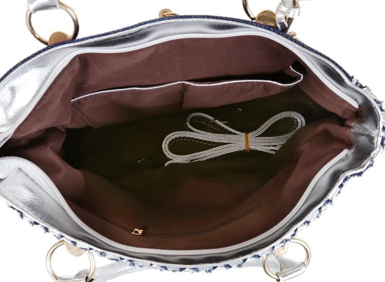 Bolso denim de mujer con gran capacidad y diseño brillante miniatura 5