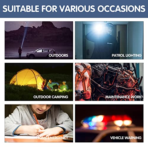 E-Shidai 8000 Lumen Portable Solar Flashlight - Stepless Dimming Rechargeable Flashlight, 2400Mah Large Capacity Flashlight, Outdoor Searchlight, Suitable For Hiking, Camping, Hunting #TOP6