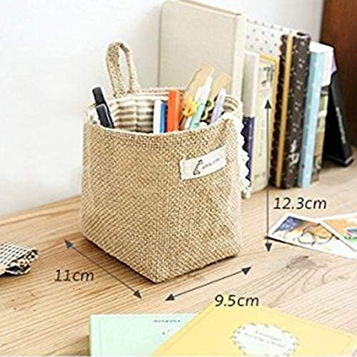Domilay Non-woven fabric Storage Basket Bag Foldable Storage Basket Bag with Handle, Home Organize Box for Home Closet Toys Office Desktop, Bedroom.(4 Pack)