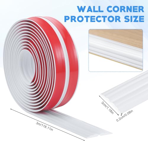 3M Kantenschutz Wand, Flexibel Zierleisten Selbstklebend, Stoßschutz Wandleisten Selbstklebend, Eckleiste Selbstklebend, Schnittbar Daeckenleisten Selbstklebend für Wandkanten Böden Schränke