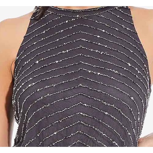 Image of Adrianna Papell Womens Halter Blouson Beaded Gown