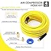 FYPower Air Compressor Hose 3/8 Inch x 50 Feet Hybrid Hose with Fittings, Flexible and Kink Resistant, 1/4