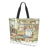 brambly cottage kommode Große Kapazität Handtasche: Unsere Tragetasche ist 39,9 x 50 x 15 cm, der obere Griff ist 20,8 cm, einfach auf der Schulter zu tragen, eine tolle Tragetasche für Arbeit, Reisen, Strand, Schule oder Freizeit