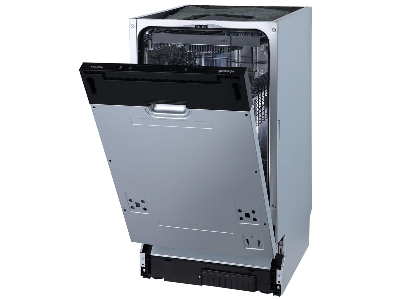 Gorenje GV 561 D10 - Lavavajillas totalmente integrado, 45 cm, 11 cubiertas, 3 cestas, 5 programas, motor inverter, SpeedWash, función 3 en 1, TotalDry, protección completa contra desbordamiento