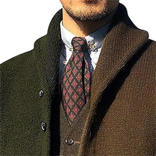 Mens Shawl Collar Cardigan Sweater Knitted Button Down Sweaters Winter Chunky Knitwear Overcoat3