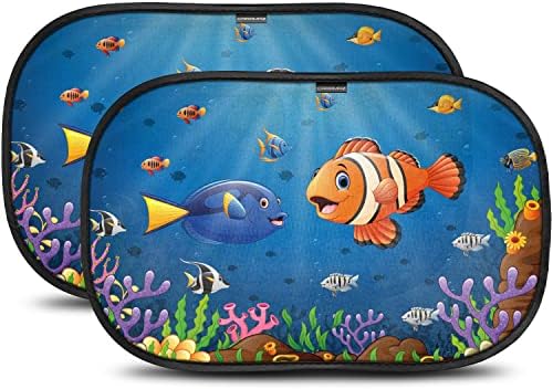 CARAMAZ Car Sun Shade for Baby with Certified UV-Protection (2 Pack - 20"x12")