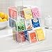 mDesign Plastic Kitchen Storage Box with 3 Drawers - Storage Box for Tea Bags, Herbal Tea, Infusion, Coffee Pod, Sugar and More - Tea Box - Transparent