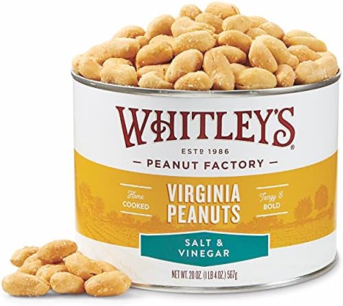 Whitley’s Salt & Vinegar Virginia Peanuts – Super Extra Large 'Home Cooked' Virginia Peanuts (20 Ounce Tin)