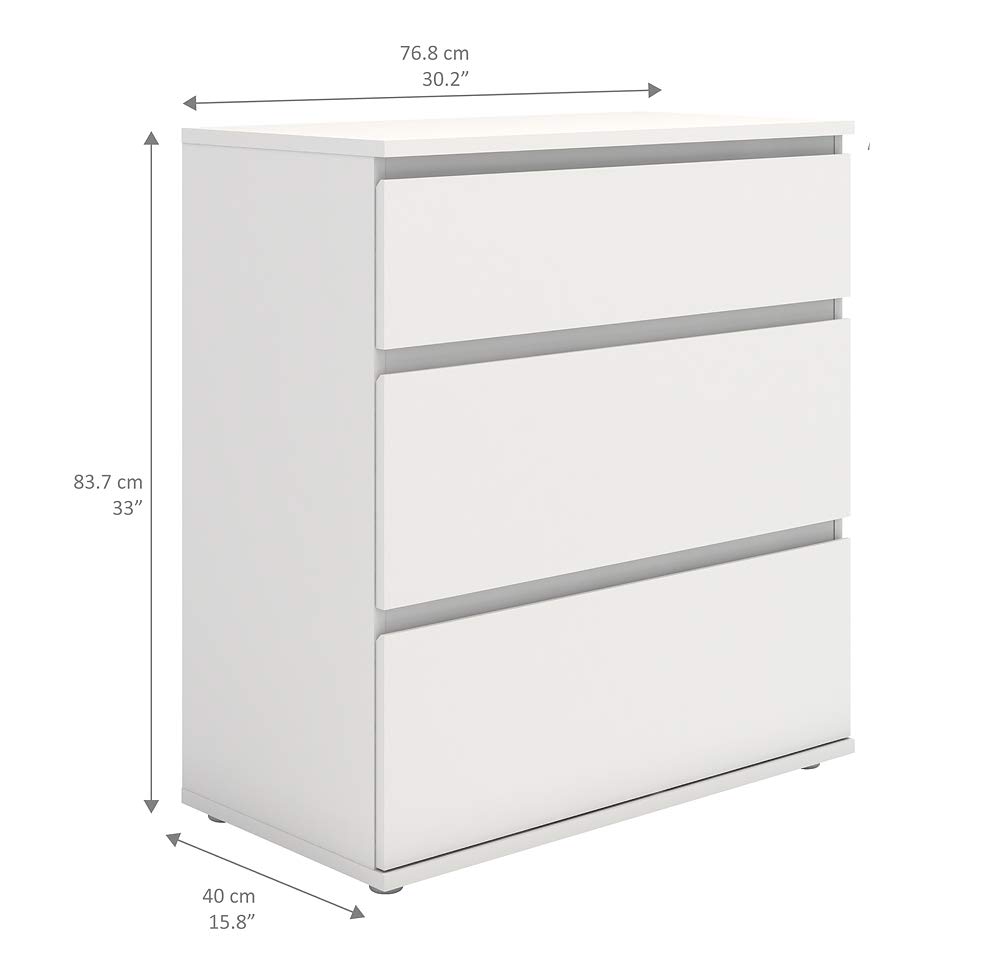 Dmora - Commode Pomme, Commode polyvalente, Commode de chambre, Meuble avec tiroirs, 77x40 h84 cm, Blanc