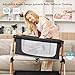 TotRun Bassinet Bedside Sleeper, Rocking Bassinets with Comfy Mattress and Wheels for Newborn, 5-Height Adjustable (Black)