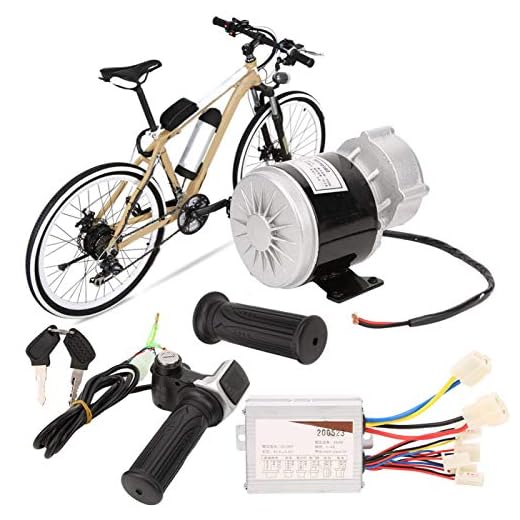 Keenso Controlador de motor de escova elétrica 36V 350W para bicicleta elétrica, conjunto de conversão de bicicleta elétrica, quantidade elétrica com cabo de acelerador