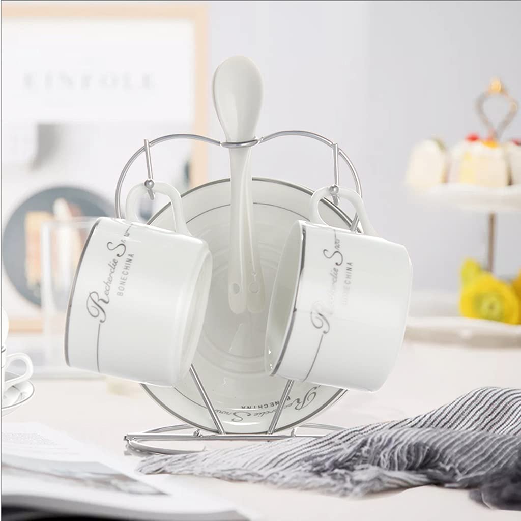 Zestaw filiżanek do herbaty Zestawy filiżanek do herbaty Porcelanowa filiżanka do kawy Zestaw spodków z łyżeczkami do kawy Stojak do przechowywania spodków do h