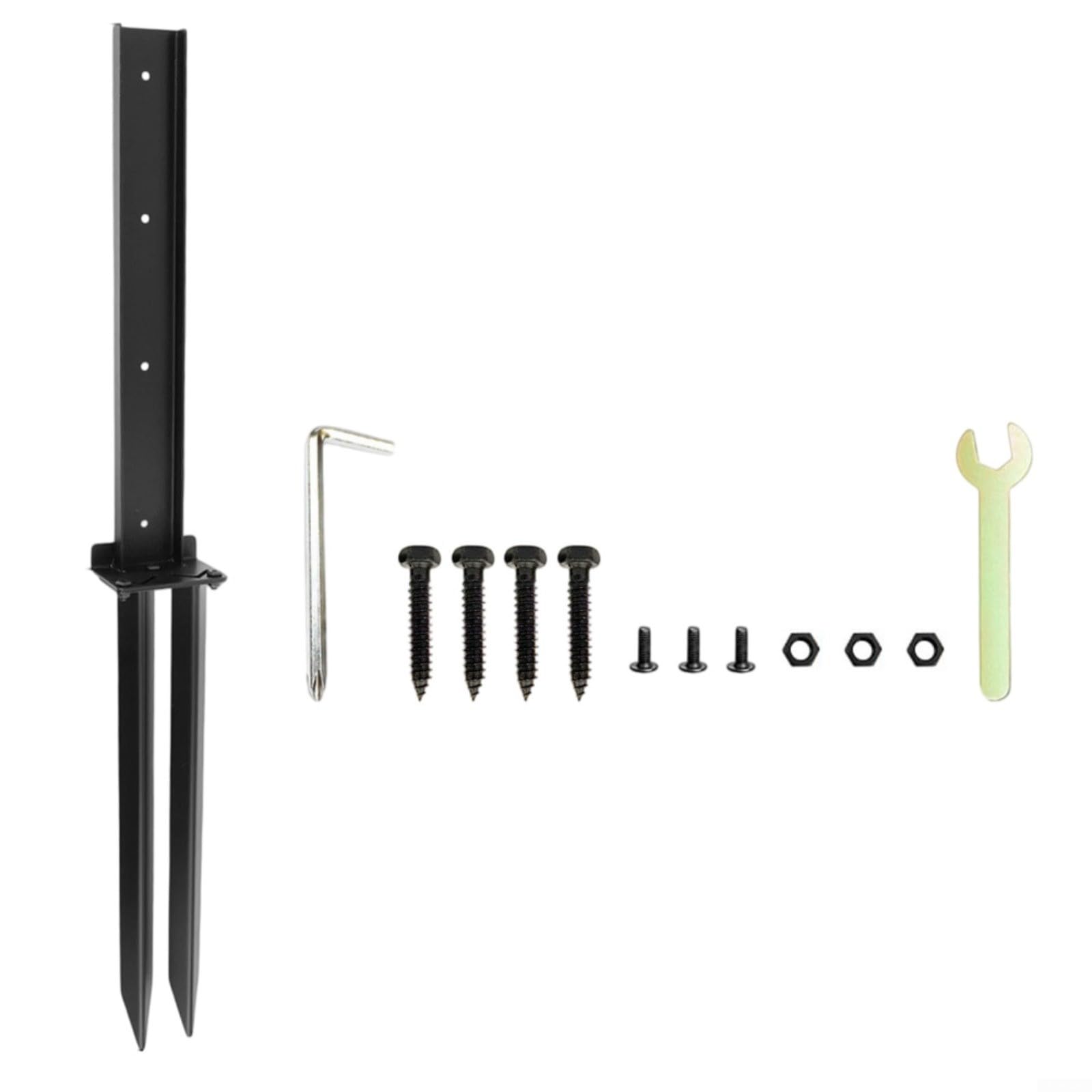 Kit de réparation de poteaux de clôture épais en acier noir résistant