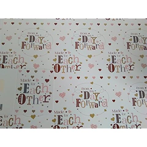 Made for Each Other from This Day Forward Wedding Day Wrapping Paper+Gift Tag - 2 Sheets Wrapping Paper + 1 Gift Tag (BGC36479-2) Cover