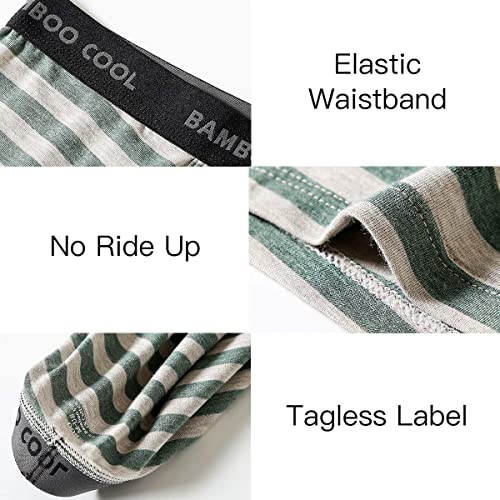 Bamboo Cool Men's Underwear Boxer Briefs 5 Pack Bamboo Viscose Soft Breathable Long Underwear Trunks, 3X-Large #TOP4