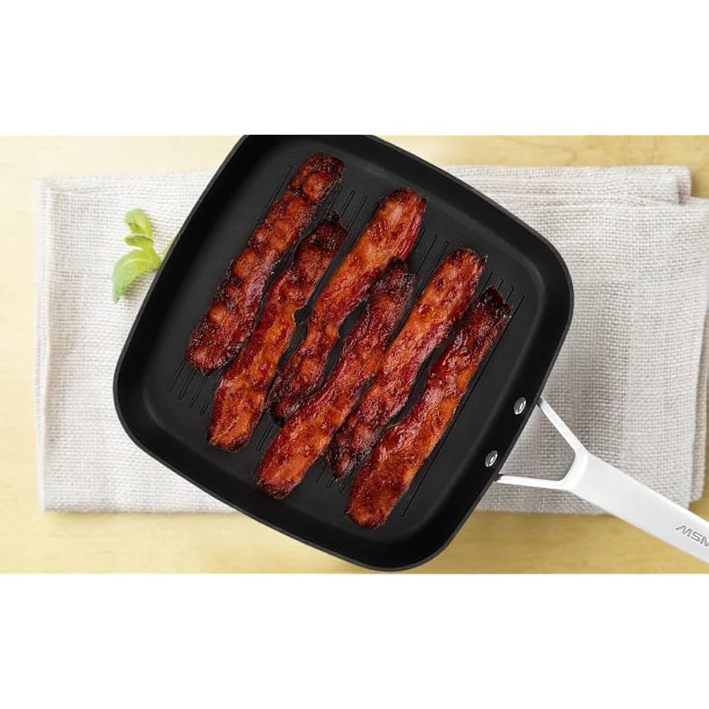 MSMK 8.5 Inch Grill Pan With Lid – Non-Stick Aluminum, 3 Quart, Dishwasher Safe, Induction Compatible - View #10