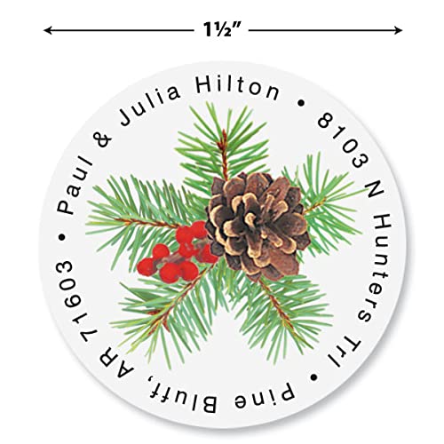 Christmas Spruce Personalized Return Address Labels – Set Of 144, Round, Self-Adhesive, Flat-Sheet Labels, By Colorful Images #TOP1