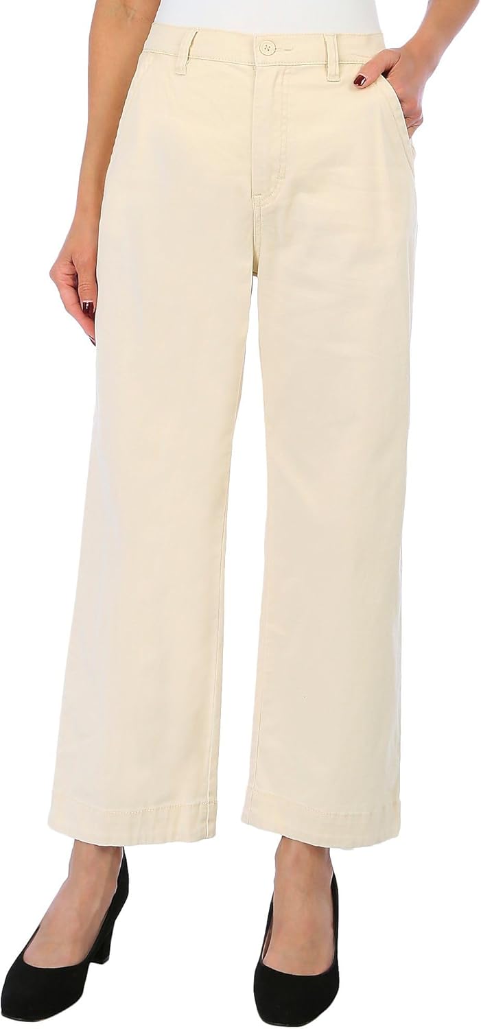 Unionbay Womens Utility Stretch Twill Wide Leg Ankle Pant