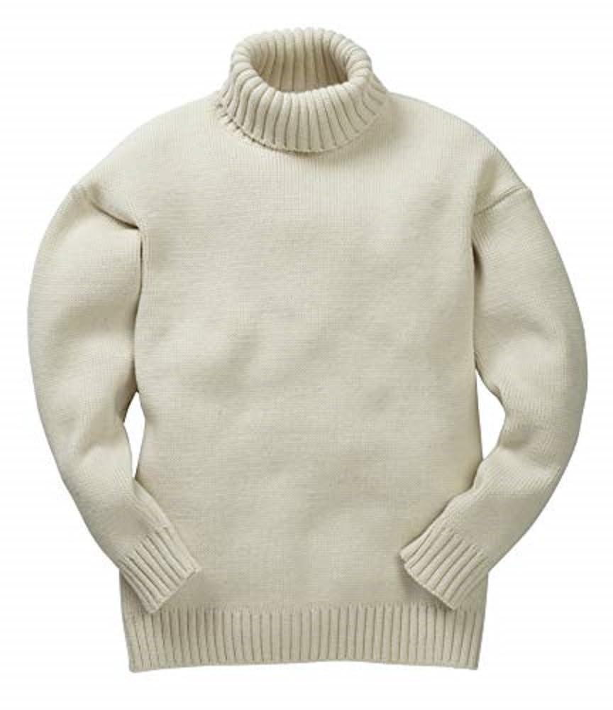 Merino Wool Submariner Sweater, Ecru, S