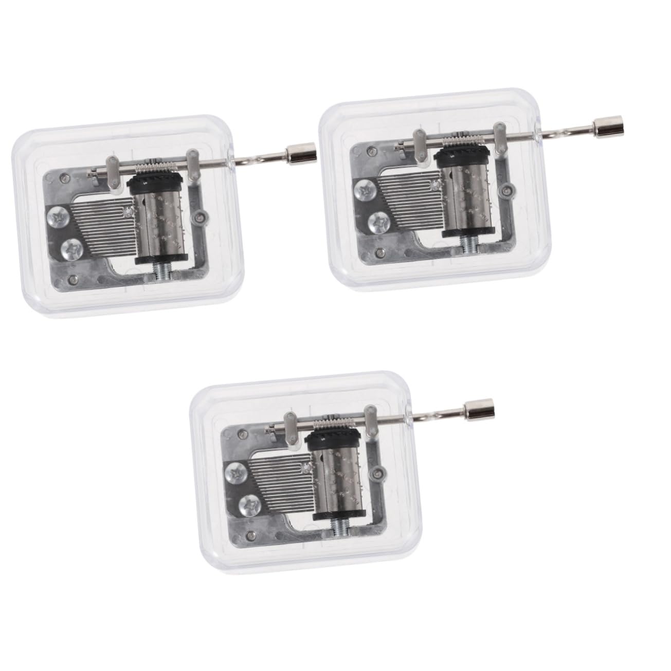 Cajas de música transparentes de plástico para decoración de hogar y objetos musicales artesanales