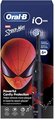 Oral-B iO2 Kids 6+ Rechargeable Electric Toothbrush, Marvel Spiderman, Black