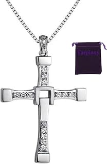 Speed and Passion Dominic Toretto's Cross Pendant Necklace, Stainless Steel Cross Neck Pendant Jewelry for Men and Women Gift