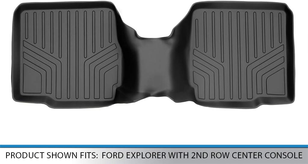 SMARTLINER Custom Fit Floor Mats 2nd Row Liner for 2011-2014 Ford Explorer
