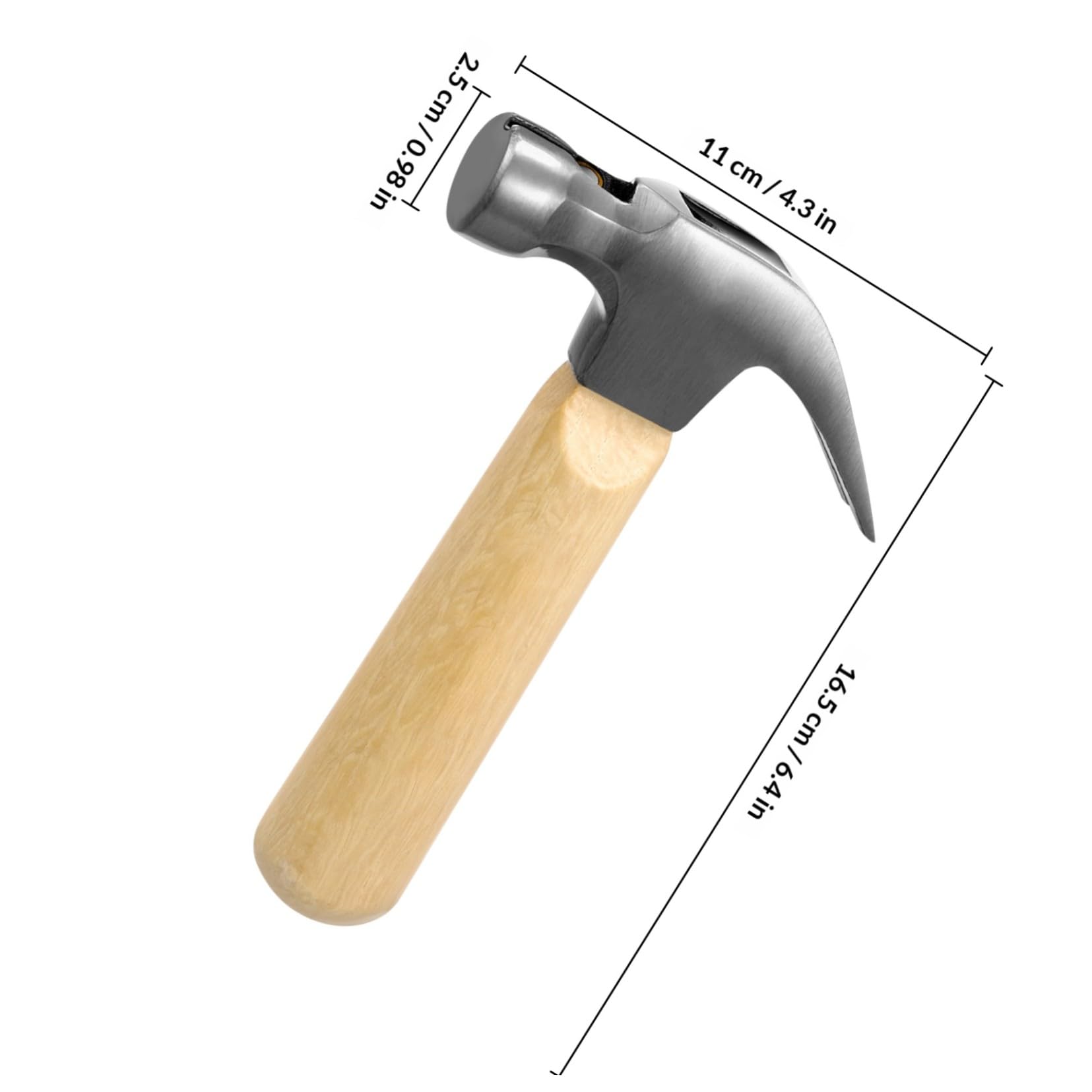 jojofuny Martillo de Garra Mini Material Metal y Madera para Carpintería Mango Corto Diseño Clásico Fácil de Usar y Confiable para Taller y Caja de Herramientas