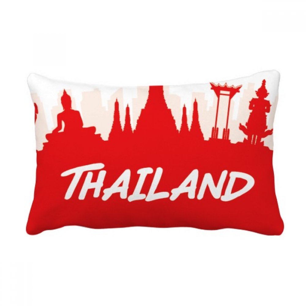 Coussin lombaire Thaïlande rouge silhouette pour décoration de canapé salon