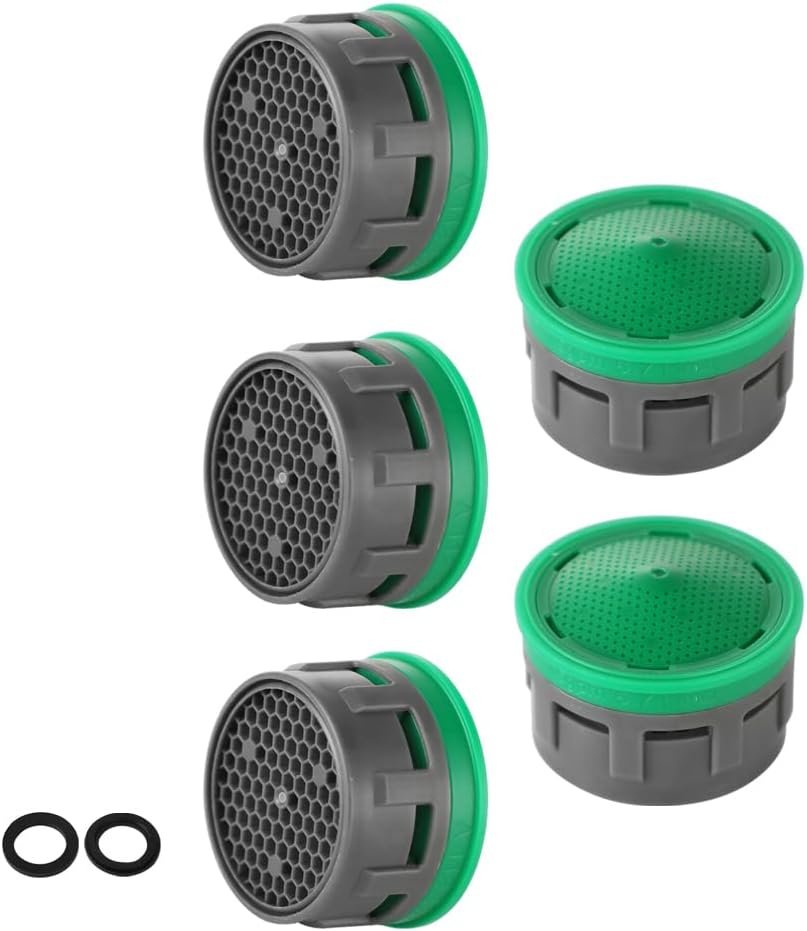 JQK Faucet Aerator, 1.5 GPM Flow Retrictor Insert Faucet Aerators Replacement Parts Bathroom 5 Pack, FAN15-P5
