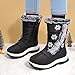 5.5-6 Years Baby Boy and Girls Snow Boots Fashion Side Zipper Plush Sherpa Lined Non-slip Mid-Calf Combat Booties
