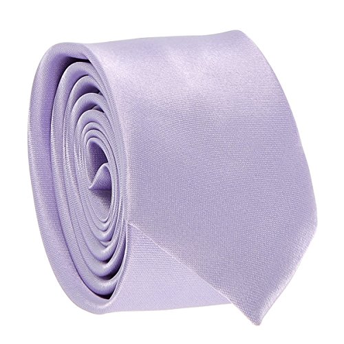 Cravate Fine Parme - Cravate Homme Coupe Slim Moderne - 5cm à la Pointe - Couleur Unie - Accessoire Chemise pour Mariage, Cérémonie