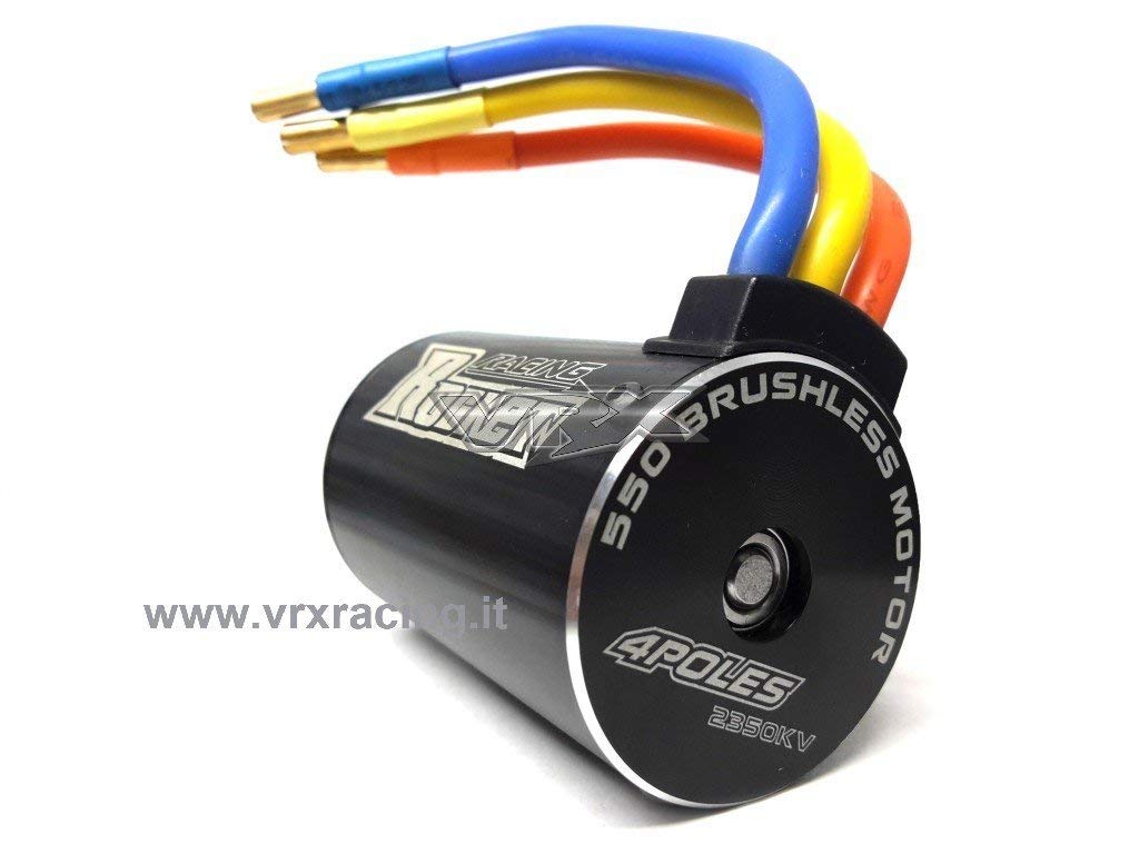 Combo brushless senza sensore (sensorless) motore brushless 550 2350KV (con diametro albero da 3.17mm) + regolatore da 80A Rocket Racing Waterproof VRX