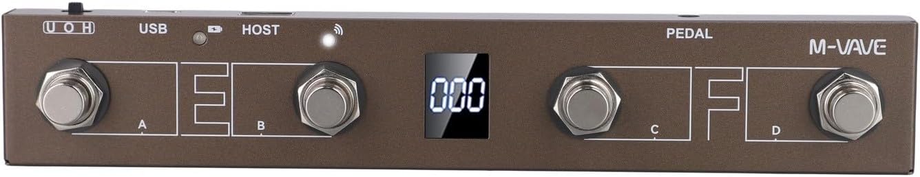 – For M-VAVE Chocolate Plus Wireless Footswitch Controller with 4 Buttons, USB Connectivity, Rechargeable Battery for CubeSuite App and On-the-Go Musicians(Brown)