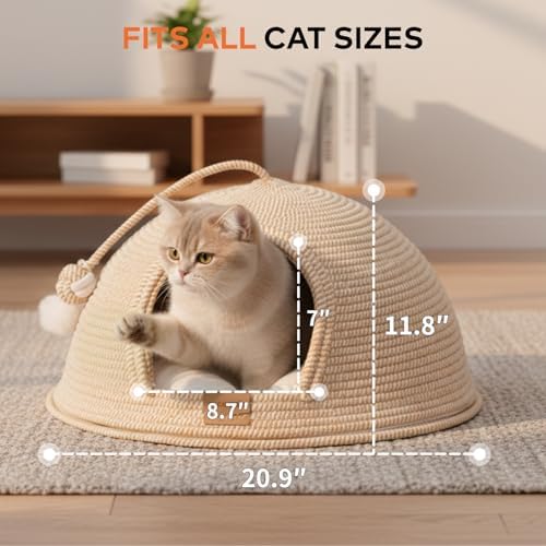 CHEERPALS Cat Cave Bed for Indoor Cats — texture and fabric close-up