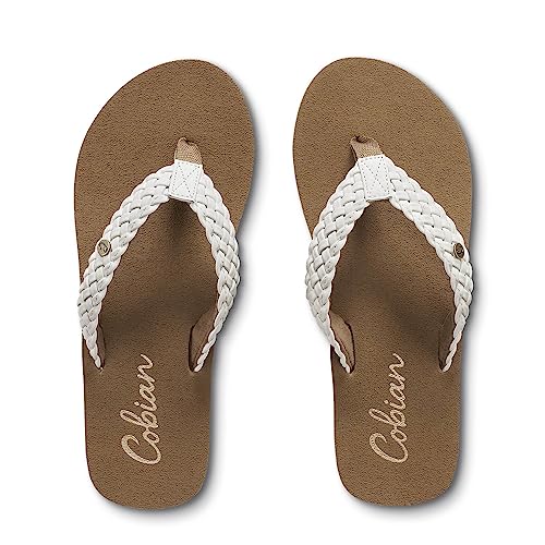 Cobian Women's Sandal Bethany Braided Pacifica Flip Flops, White, 9 #TOP3