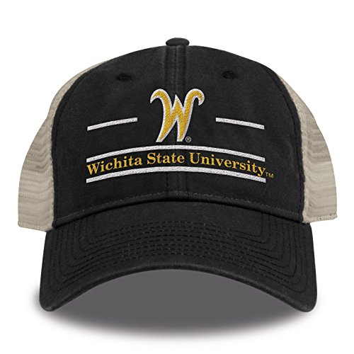 The Game Split Bar Design Trucker Mesh Hat, Black, Adjustable, Wichita State Shockers