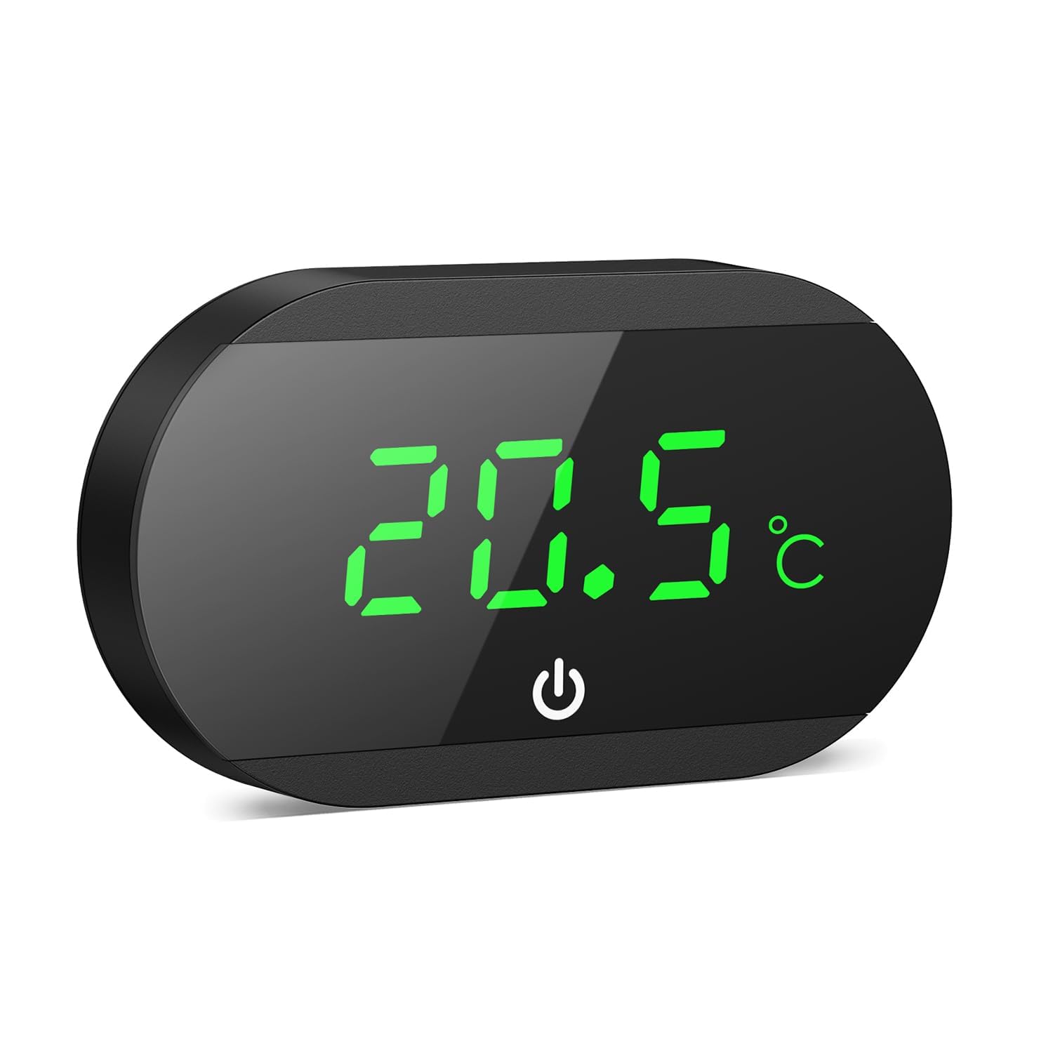Aquarium Thermometer, Mini Aquarium Thermometer Digital, LED-Anzeige mit ℃/℉ Schalter, Hochpräzisions-Temperatursensor, Kabelloses Wasser Thermometer für Süßwasser Meeresaquarien - Schwarz