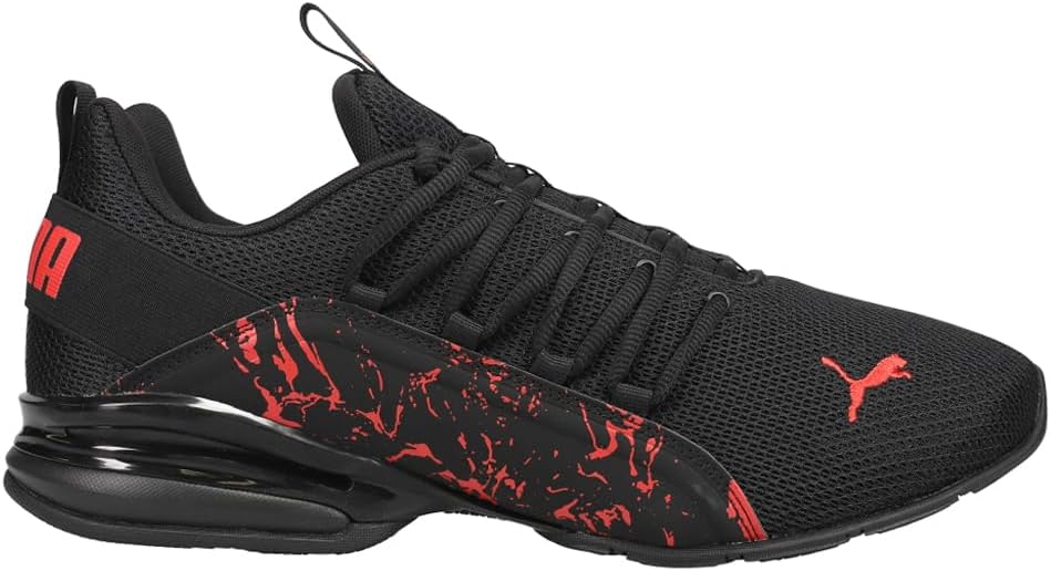 Axelion City Escape Running Shoe Men's Running 11.5 D(M) US Black-High Risk Red-White