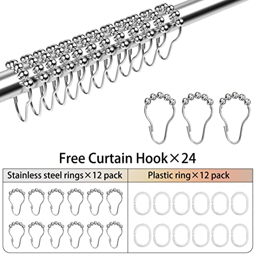 Asta Per Tenda Da Doccia Regolabile A Forma Di L Inclusi 24 Anelli 90-120 × 90-120 cm Installazione Di Trapano e Non Richiede Staffe A Soffitto Asta Per Doccia in Acciaio Inox, Per Bagno e Spogliatoio - Image 3